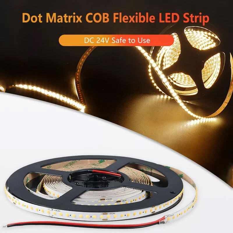 DC 12V 24V Dot COB LED Strip 3000K 4000K 6000K High Density 182led/m Flexible LED Ribbon Light for Backlight Letter Lighting