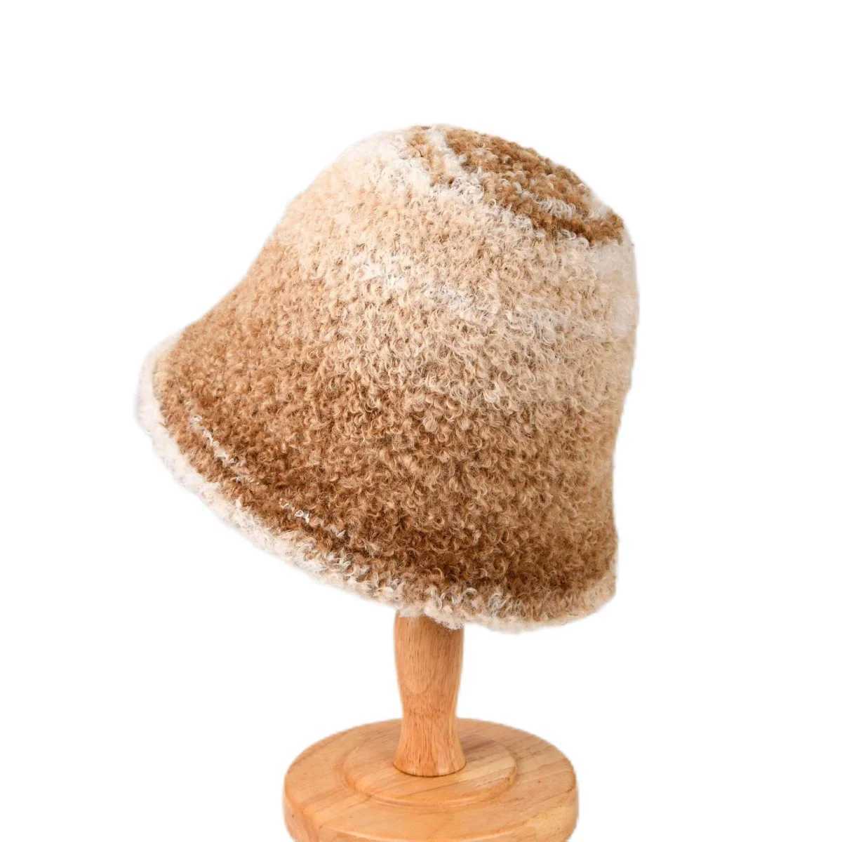 2024 Autumn Winter Ombre Bucket Hat Sweet Dopamine Fisherman Hat Warm Trend Small Luxury Gradual Color Tie Dye Travel Basin HatX241025