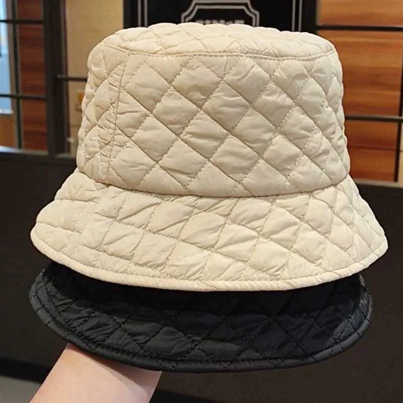 New Fisherman Hat for Men Women Autumn Winter Basin Panama Hats Korean Fashion Unisex Outdoor Rhombus Lady Cold Warm Bucket CapX241025