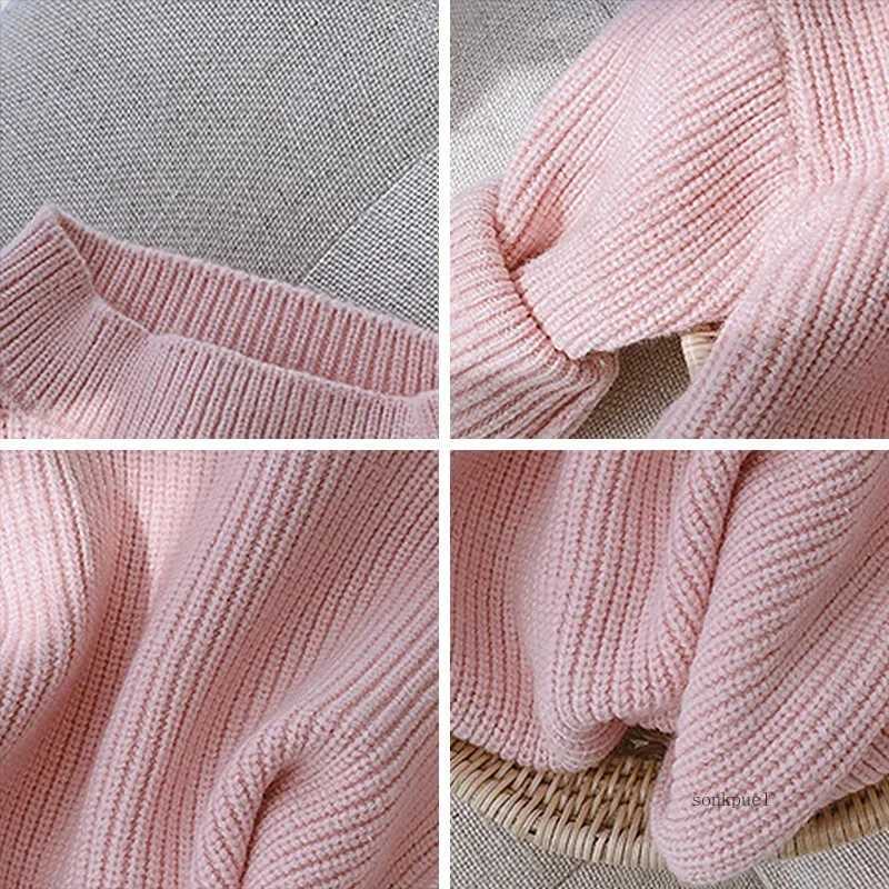 Baby womens soft wool knitted sweater suitable for childrens tops Korean new childrens cashmere velvet sweater W241025