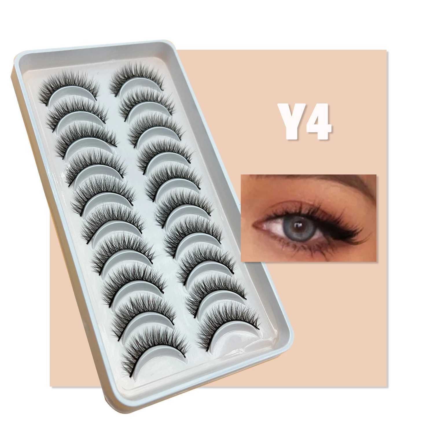 DINGSEN 10 pairs of fake eyelashes 3D thick fake eyelashes extension Wispy full eyelash makeup natural eyelashesW241024