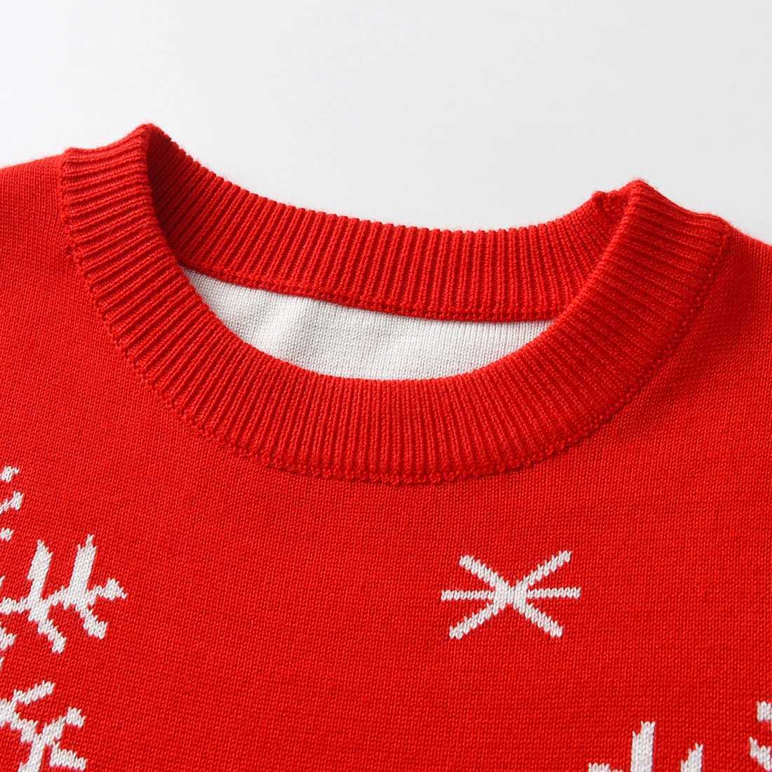 Christmas Childrens Sweater New Casual Baby Warm Elk Print Knitted Girls Sweater Boys and Girls Cute Christmas Tree Pulling Clothes W241025