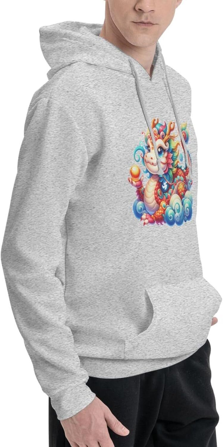 Hoodie for Mens Womens Funny Cartoon Chinese Dragon Print Hoodie for Women Men Animals Lovers Pullover Hoodies Sweatshirt Leisure warmth