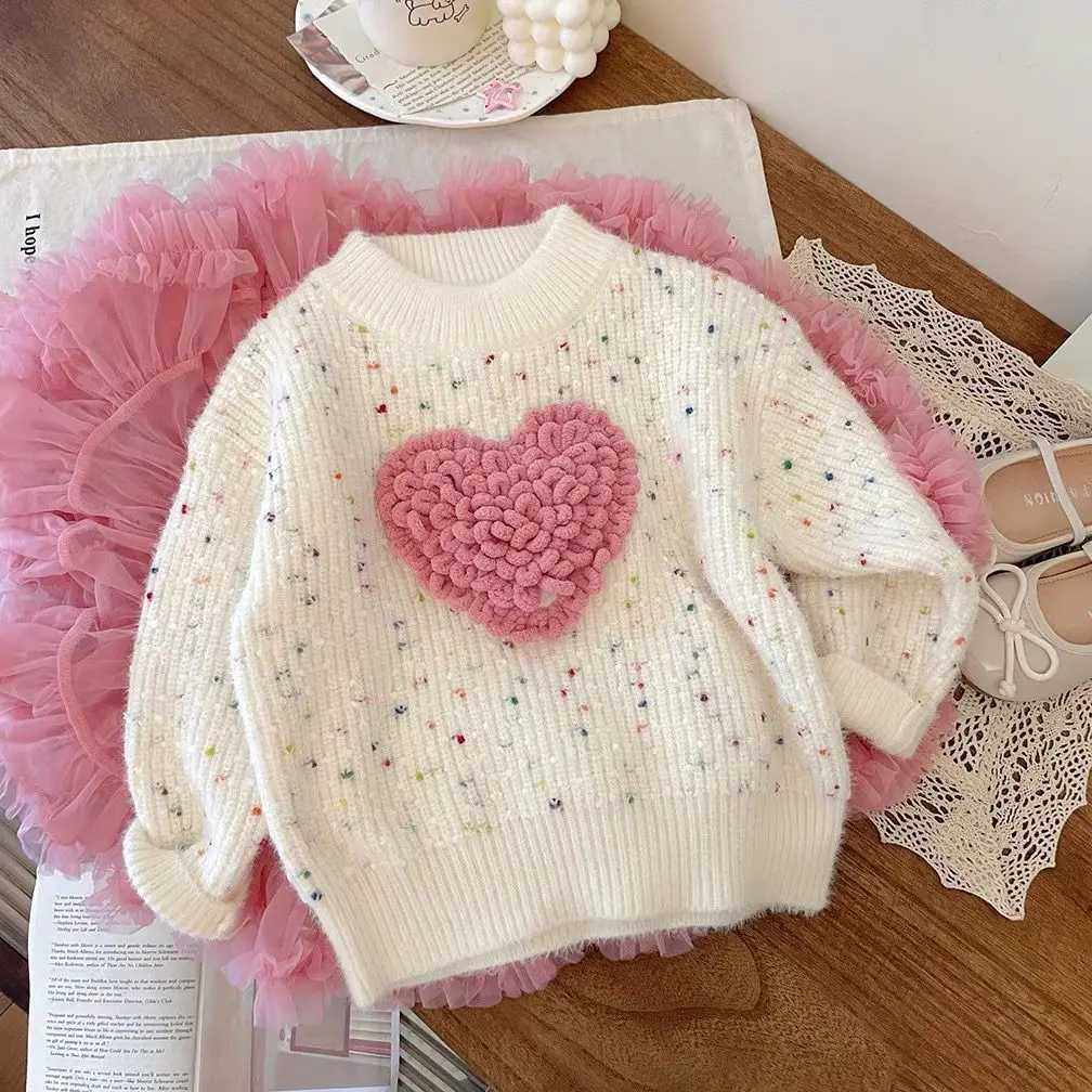 Girls mink wool sweater likes new autumn and winter fashion princess style childrens thick bottom sweater W241025