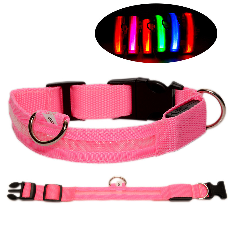 Dog Collars LED anti-loss collar dog collar cross-border pet night luminous USB rechargeabled;Fashion Casual Adjustable Dogs Cats Neck Strap Cute Pet 
