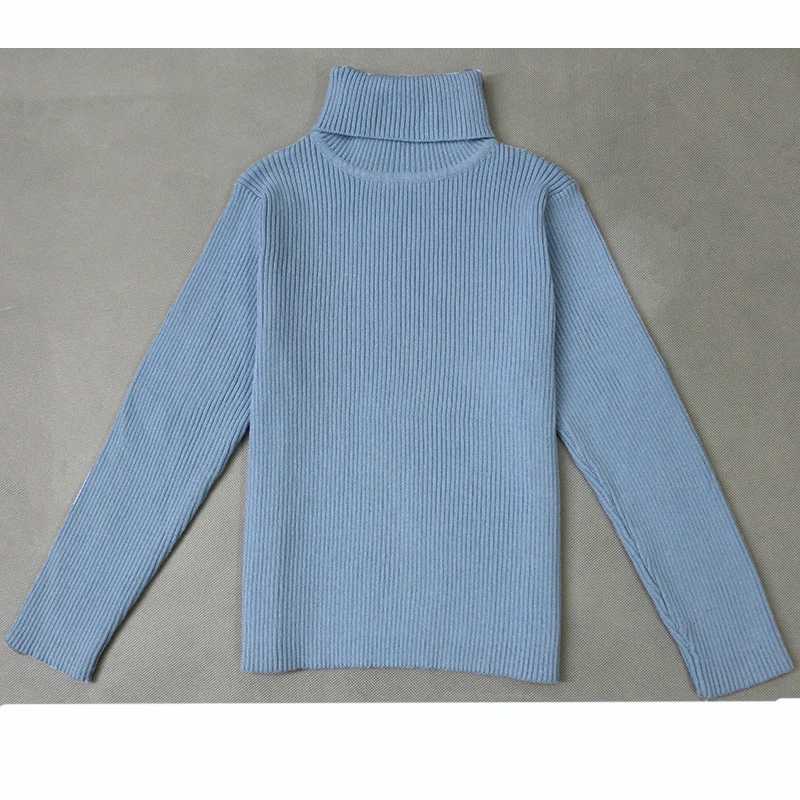 2022 Autumn Baby Boys and Girls Turtle Neck Sweater Childrens Winter Knitted Bottom Boys Sweater Vetement Baby W241025