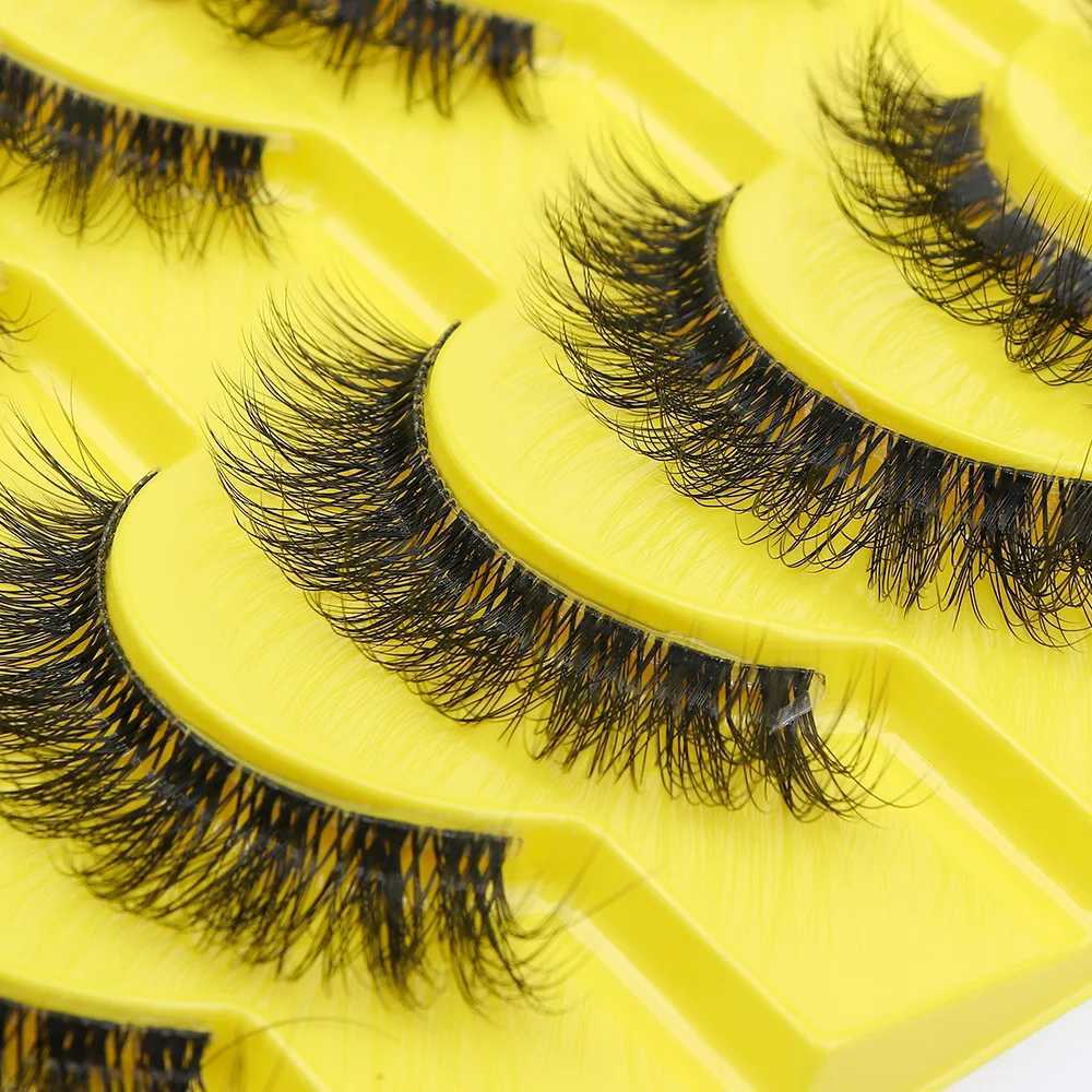 Invisible eyelash with 10 pairs of 3D artificial mink eyelashes natural short transparent stem eyelashes transparent tape soft eyelash extensionW24102