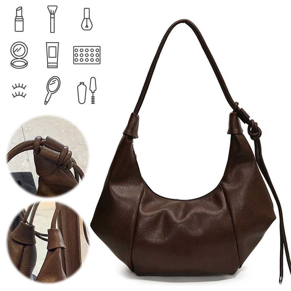 Crescent Bag for Women Adjustable Strap Underarm Pu Leather Solid Color Dumpling Zipper Work Travel 241025