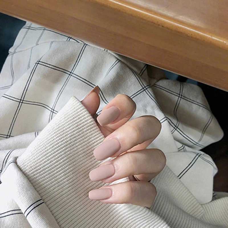 24Pcs Fake Nails Medium Length Matte Solid Color Press on Nails Companion Tools Included ReusableXJ241025