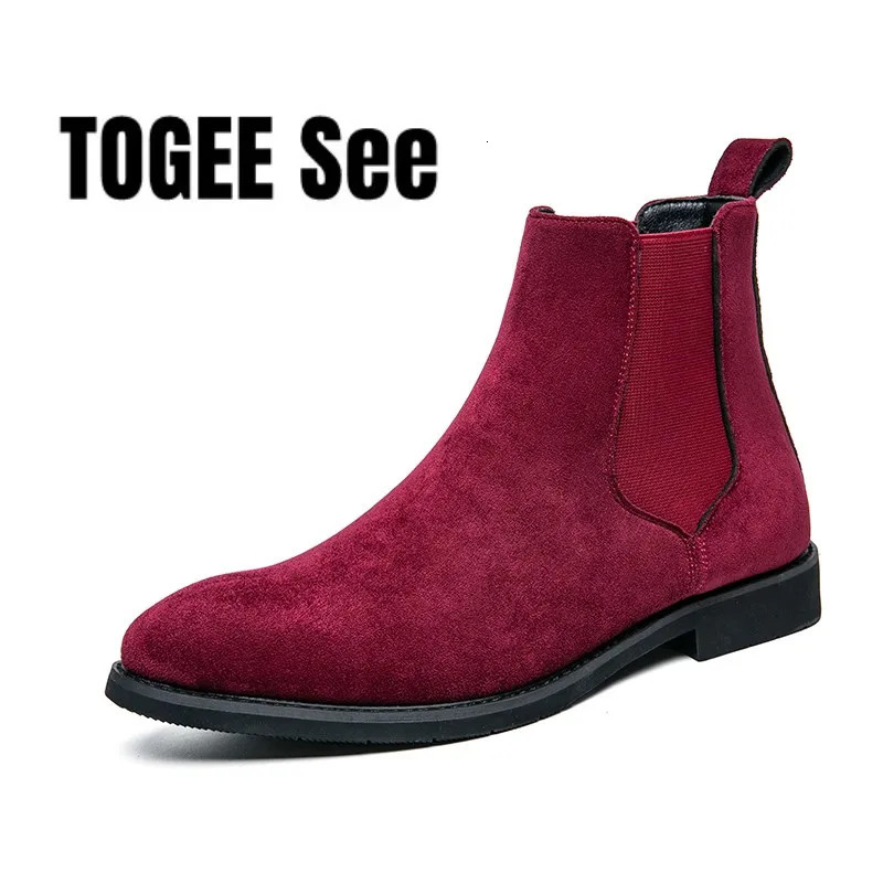 Trendy British Style Mens Boots Smooth Leather Ankle Boots Spring and Autumn Chelsea Boots Mens Casual Shoes 241024