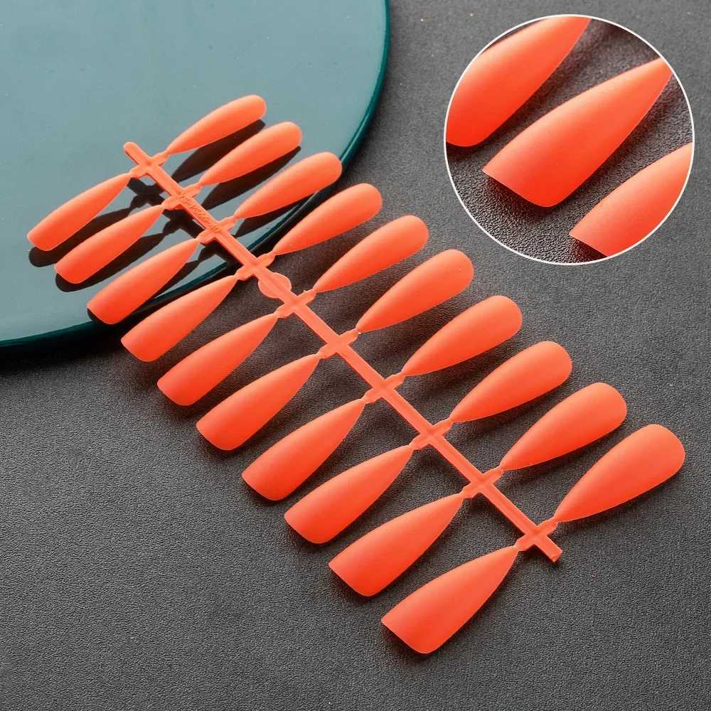 Black Matte False Nail Tips Press on Nails Design Full Cover Nail Art Frosted Tips for Fake Nails for Extension AccessoriesXJ241025