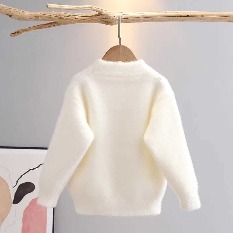 3-11 autumn and winter baby knitted long sleeved umbrella patterned childrens top sweater 2023 floral childrens zipper GY08131 W241025