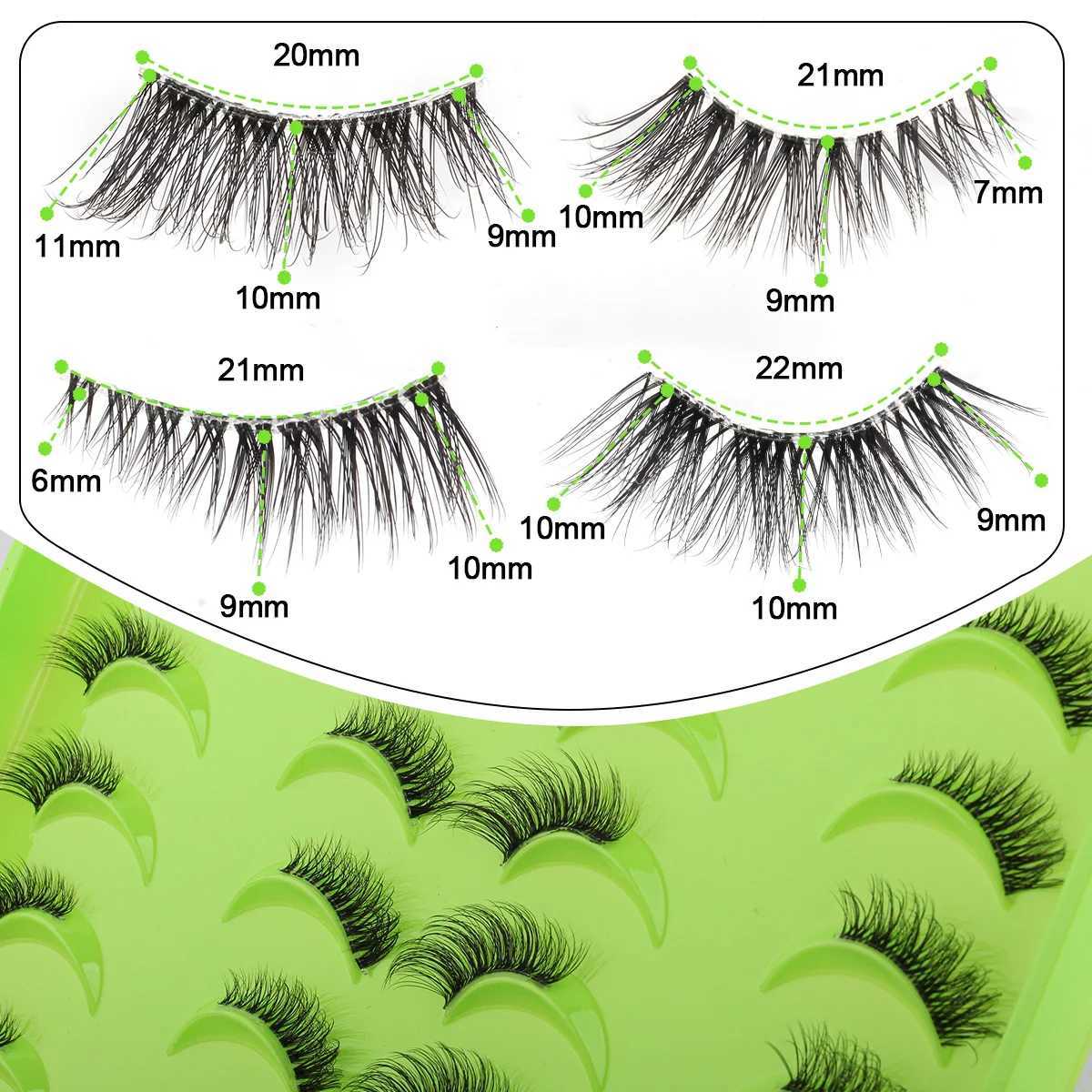 3/10/20 Double Half Eyelash Soft 3D Artificial Mink Eyelash Makeup Cat Eyelash False Cilios Fluffy Eyelash Extension MakeupW241024