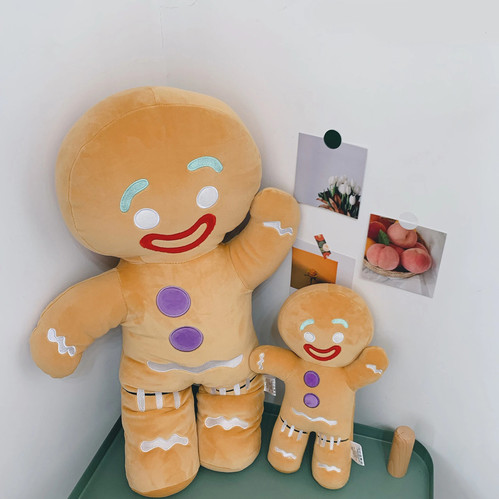 Big Size Gingerbread Man Plush Biscuit Shrek Toys Cookies Reindeer Cushion Gingerbread Man Pillow Stuffed Sofa Doll Xmas Gift 241024