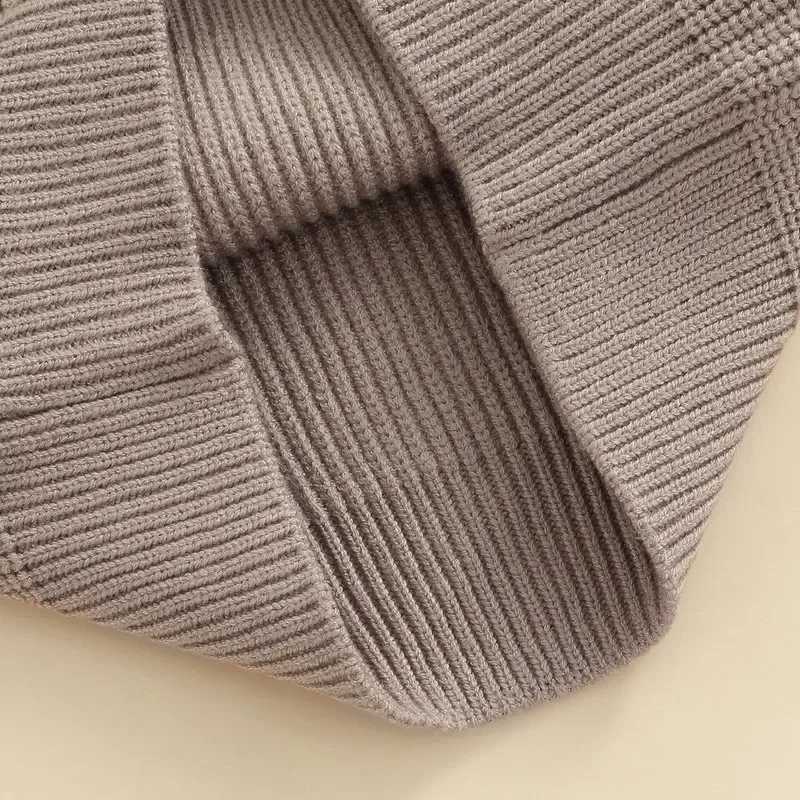 Baby boy girl sweater autumn winter clothing knitted long sleeved solid color rib Korean Pullover childrens clothing baby top coat W241025