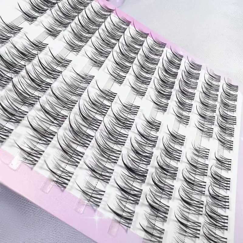 Natural eyelash clusters DIY manga eyelashes transparent stem eyelashes soft false eyelashes daily makeupW241024