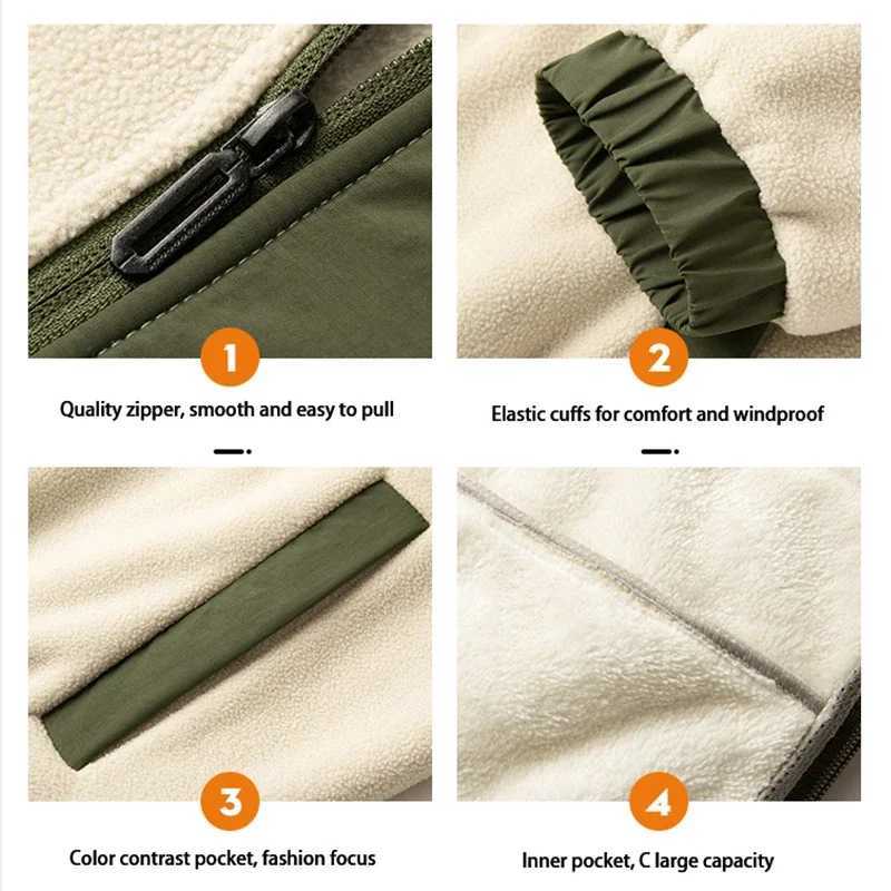 Winter warm thick wool jacket mens fashionable casual jacket mens autumn brand jacket outdoor classic swing arm jacket Lambswool W241024