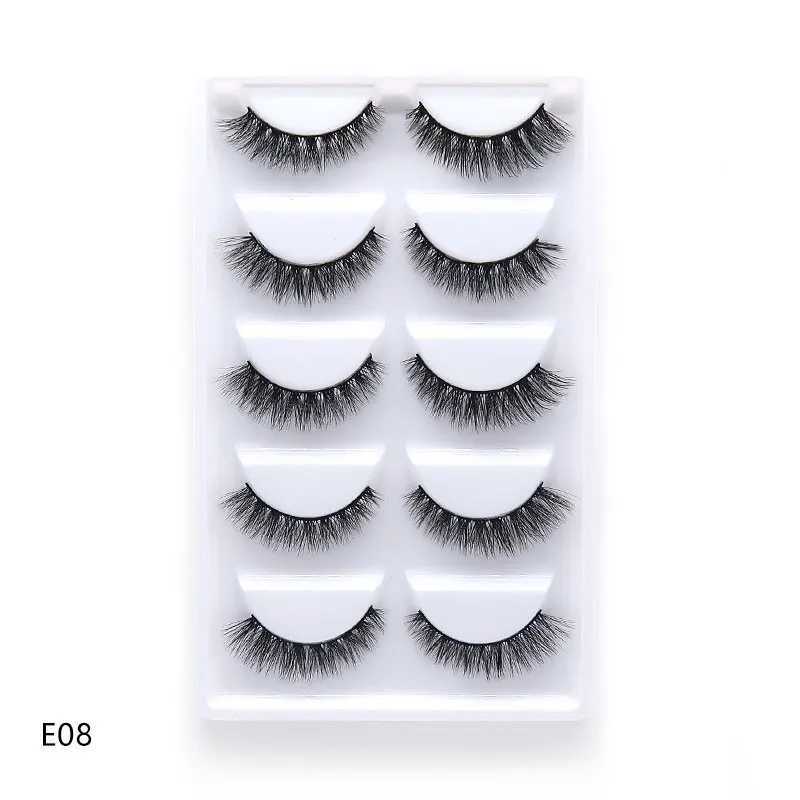 5 pairs of multi pack 3D mink eyelashes fake eyelashes handmade Wispy fluffy long eyelashes natural eye makeup tools eyelashes H13 E08W241024