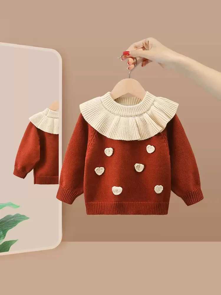 Girls autumn and winter baby girl knitted top 2024 new project fashionable thick coat suitable for little girls winter clothing W241025