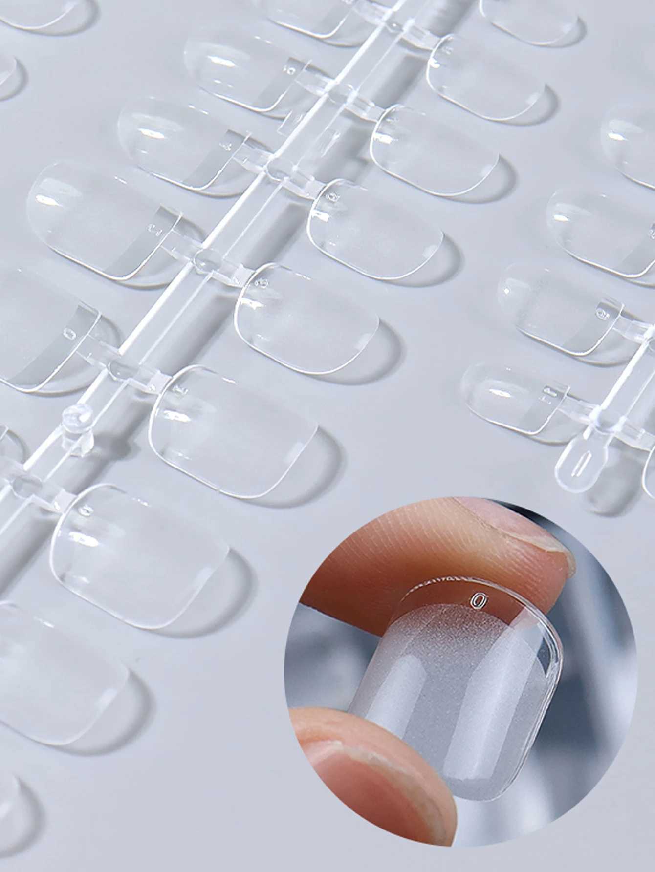 120PCS Extra Short Square Nail Tips Soft Gel Full Cover Half Matte Nail Tips Clear Gelly Pre-Shaped Nail Tips Press On False NaiXJ241025