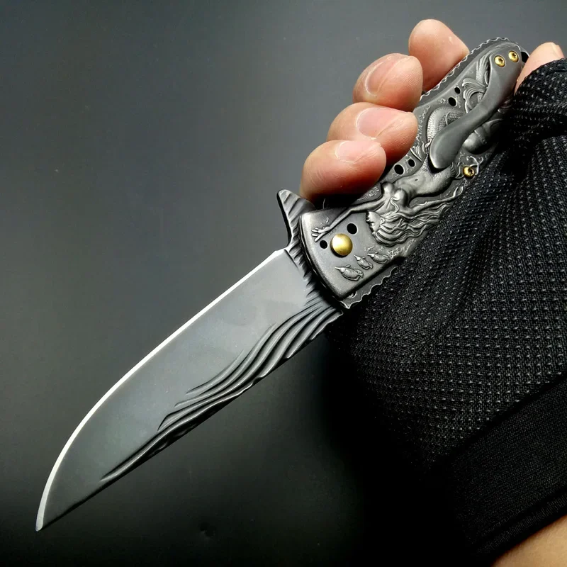 Survival Tactical Folding Knife Survival Camping Hunting Knives STAINLESS STEEL Outdoor Pocket knife Mermaid Brtithday Gift edc