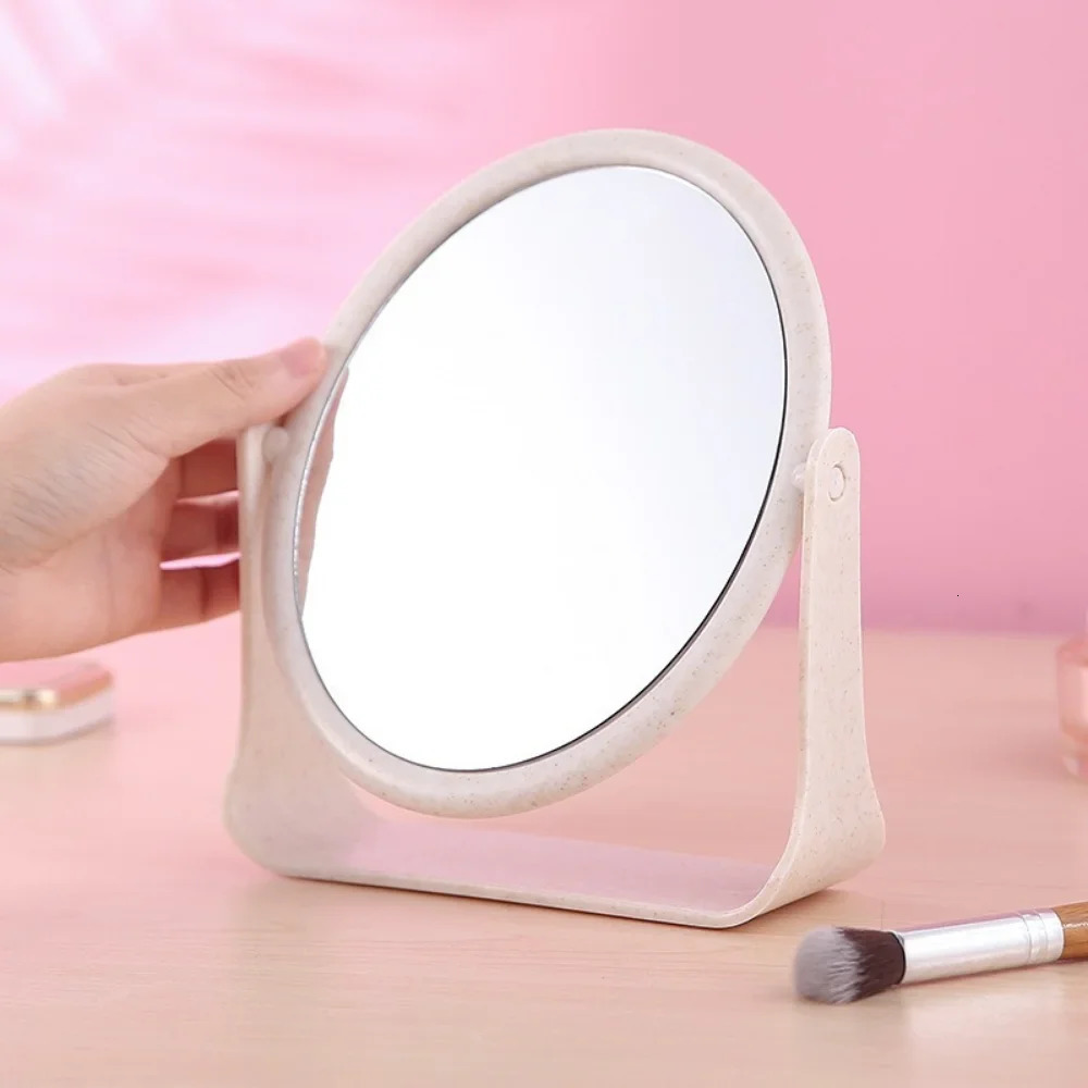 Classic Custom Double Sided 360 Degree Rotating Colorful Magnifying Makeup Personalized Round Desktop Plastic Mirror 241024