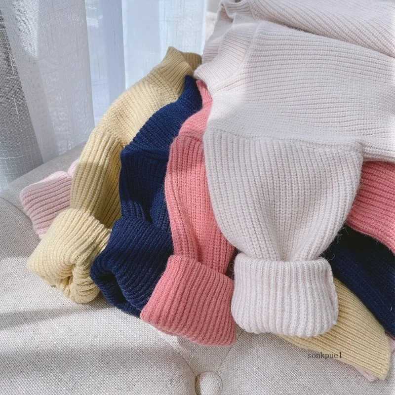 Baby womens soft wool knitted sweater suitable for childrens tops Korean new childrens cashmere velvet sweater W241025