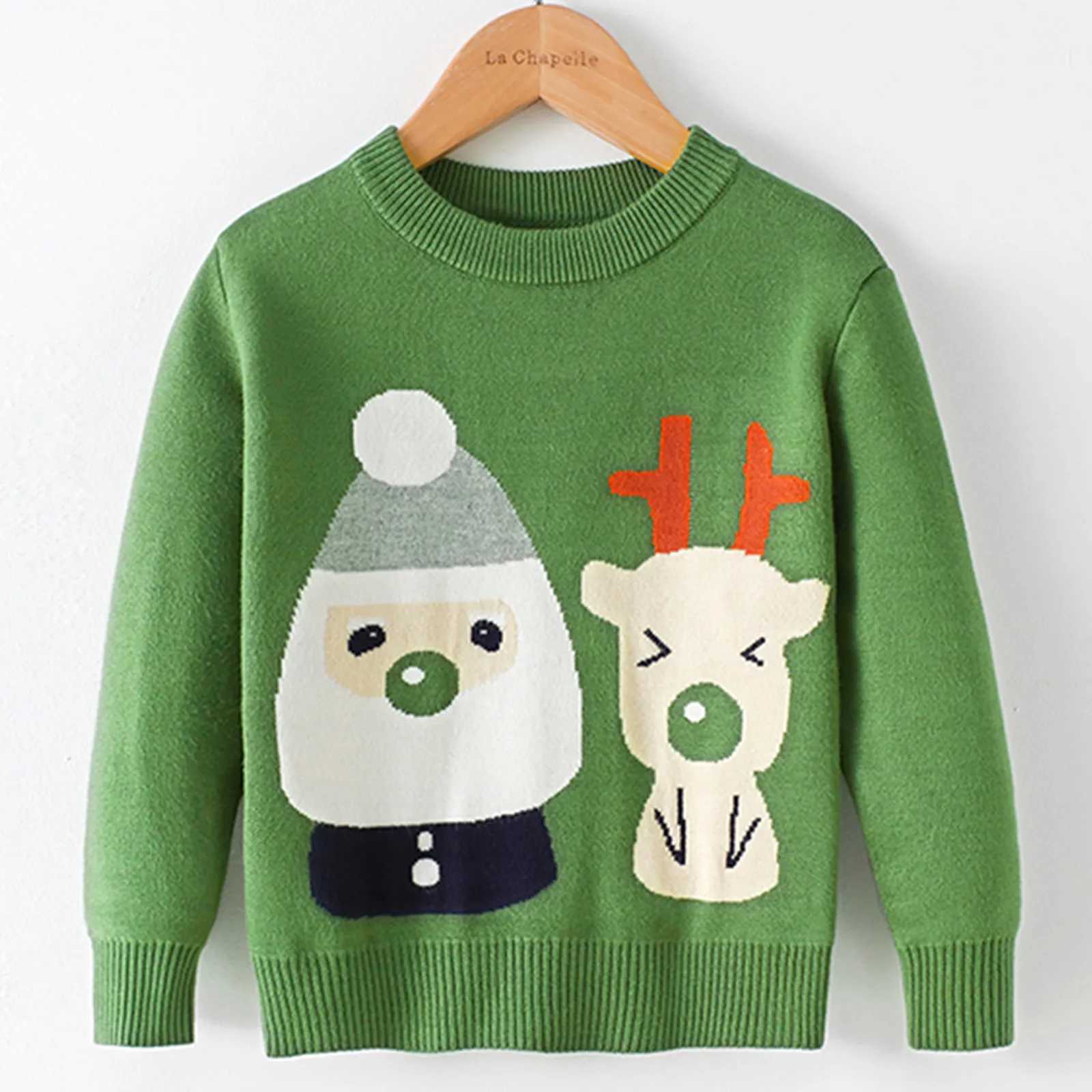 Christmas clothing knitted autumn winter Korean Christmas red snowman pullover sweater baby boys and girls sweater childrens clothing W241025