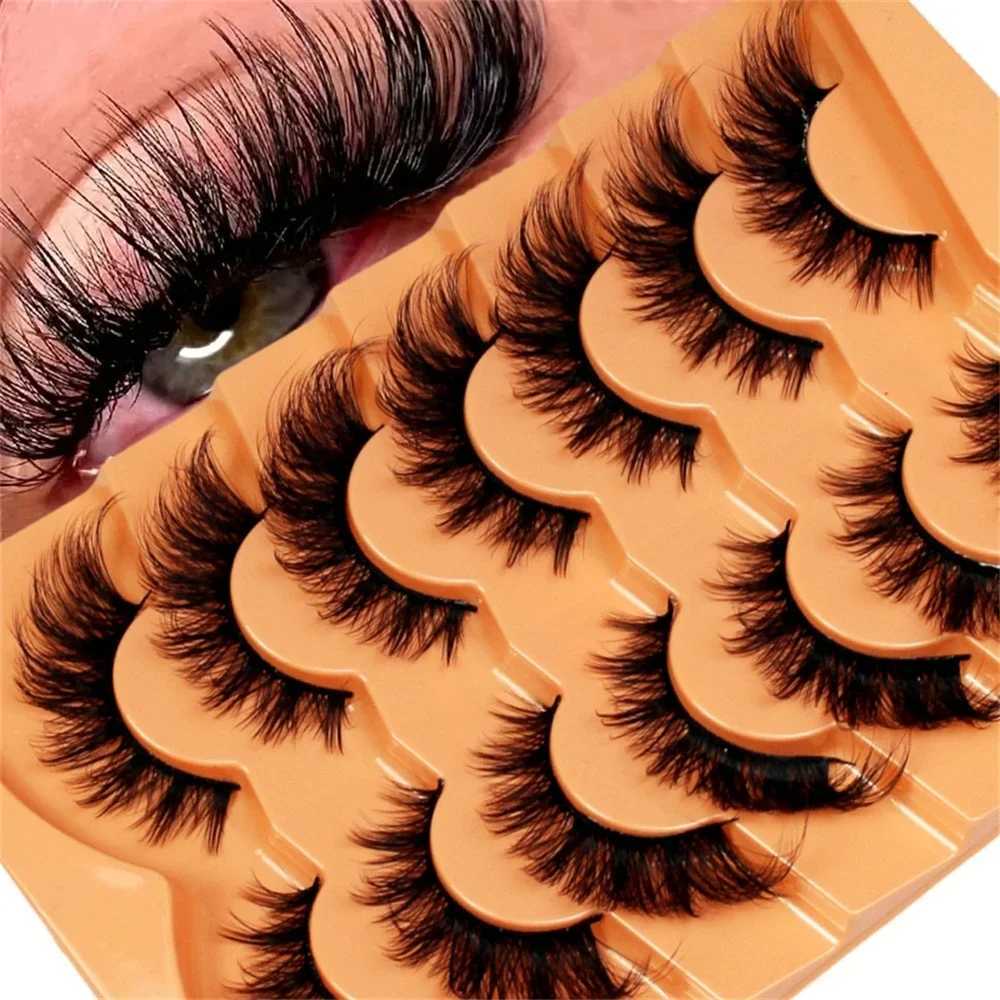 7 pairs of cat eye eyelashes eye tip length slim curly fluffy false eyelashesW241024