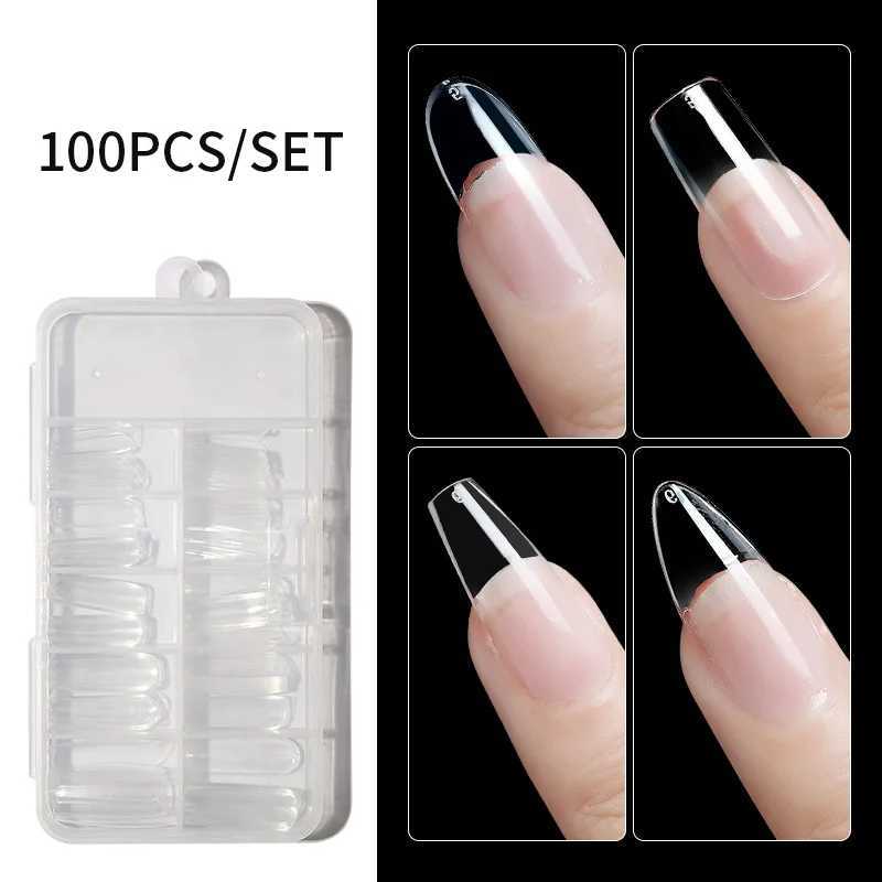 100/240/500 Pcs Boxed Transparent Coffin Ballet Fake Nails Tips Full Coverage Nail Tips DecorationsXJ241025
