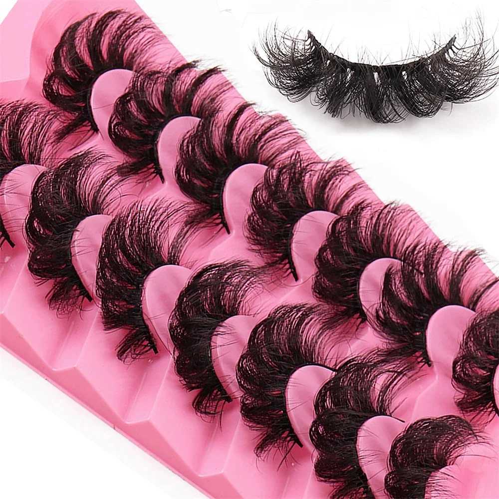 7 pairs of 3D mink eyelashes loose Russian curls fluffy natural false eyelashes thick dramatic mink eyelashesW241024