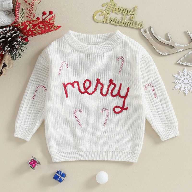 Christmas baby loose sweater knitted autumn and winter baby boy and girl clothes round neck childrens toddler girl boy latte art baby sweater W241025