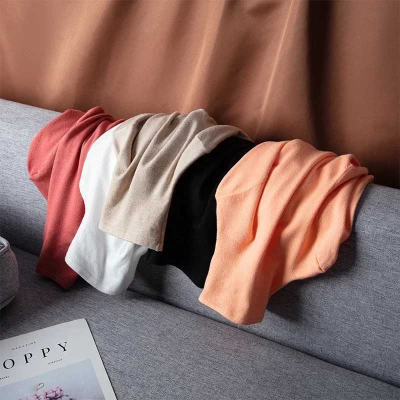 Childrens semi high neck sweater autumn winter underwear 2024 boys and girls underwear inner long sleeved childrens top W241025