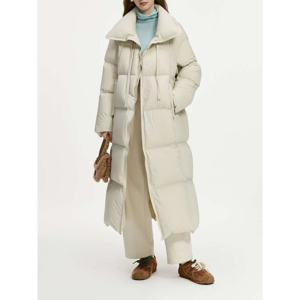 FSLE 251.6G Filg Amount Women Long Thicken Jackets Female Waterproof Black Down Coat Stand Collar Winter Coats 24Fs14097