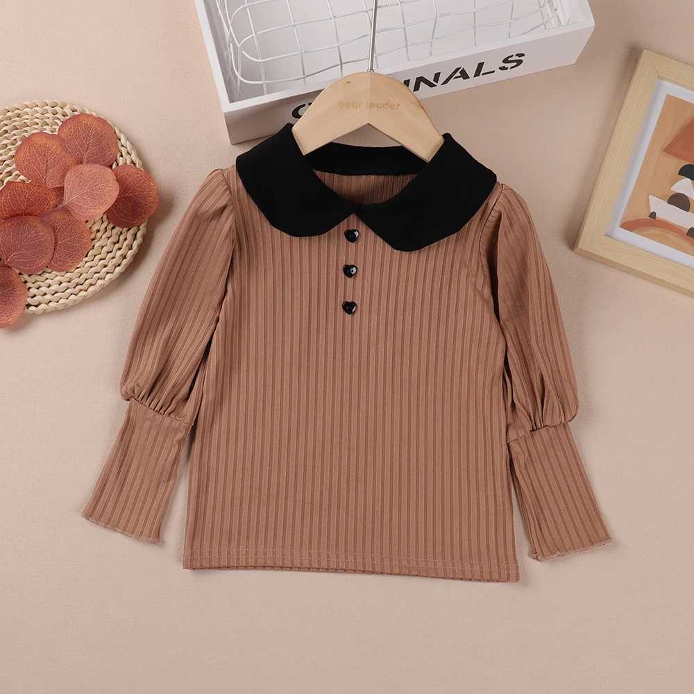 Bear Leader Solid Childrens Long Sleeve Shirt Bottom Sweater Childrens Coat Autumn Childrens Top Casual Boys and Girls Sweater W241025