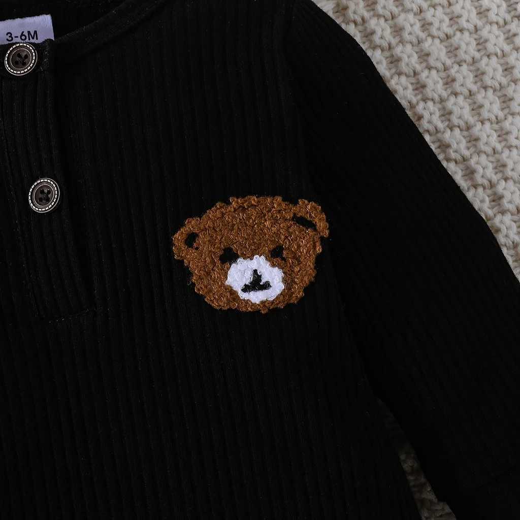 Newborn Baby Clothes 0 to 18 Months Bear Tiny Button For Baby Boy Long Sleeve Infant Romper Toddler JumpsuitXJ250712
