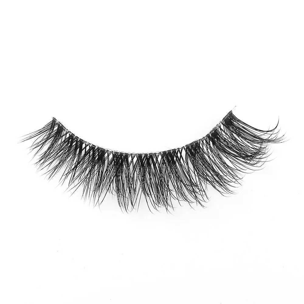 Invisible eyelash with 10 pairs of 3D artificial mink eyelashes natural short transparent stem eyelashes transparent tape soft eyelash extensionW24102