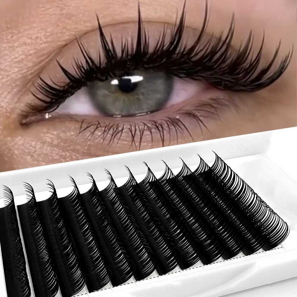 Wet eyelash extension 0.03mm 0.07mm pointed eyelash comic eyelash Wispy role-playing prefabricated Russian A-shaped natural eyelash productW241024