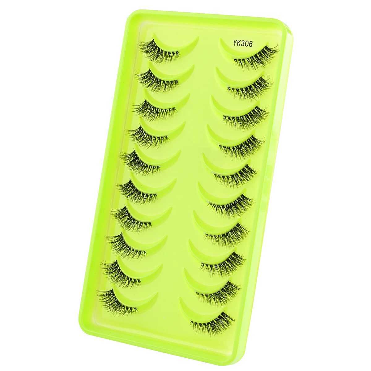 6/10 Double Half Eyelash 3D Mink Artificial Mink Fluffy Eyelash Soft Full Thickness Wispy Eyelash Dramatic False Eyelash MakeupW241024