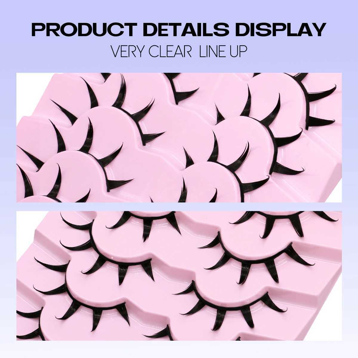 Groinneya Manga Eyelash 3D Mink Eyelash Natural Eyelash Soft Cross Wispy False Eyelash 3D Natural EyelashW241024