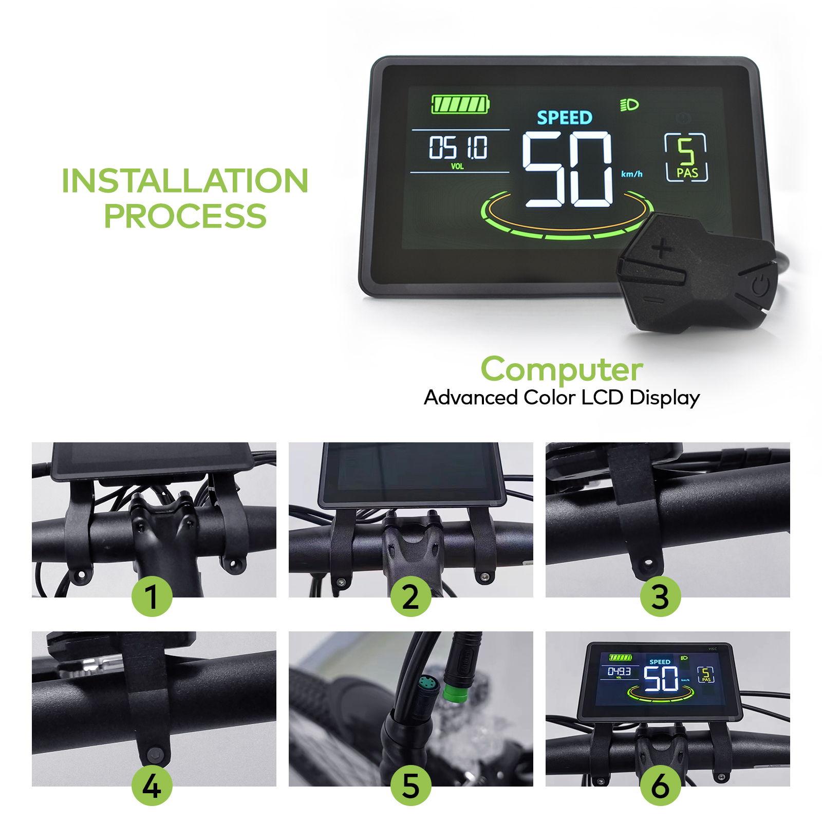 High-Performance H6C Cycle Tracker LED Screen Bike Monitoring System