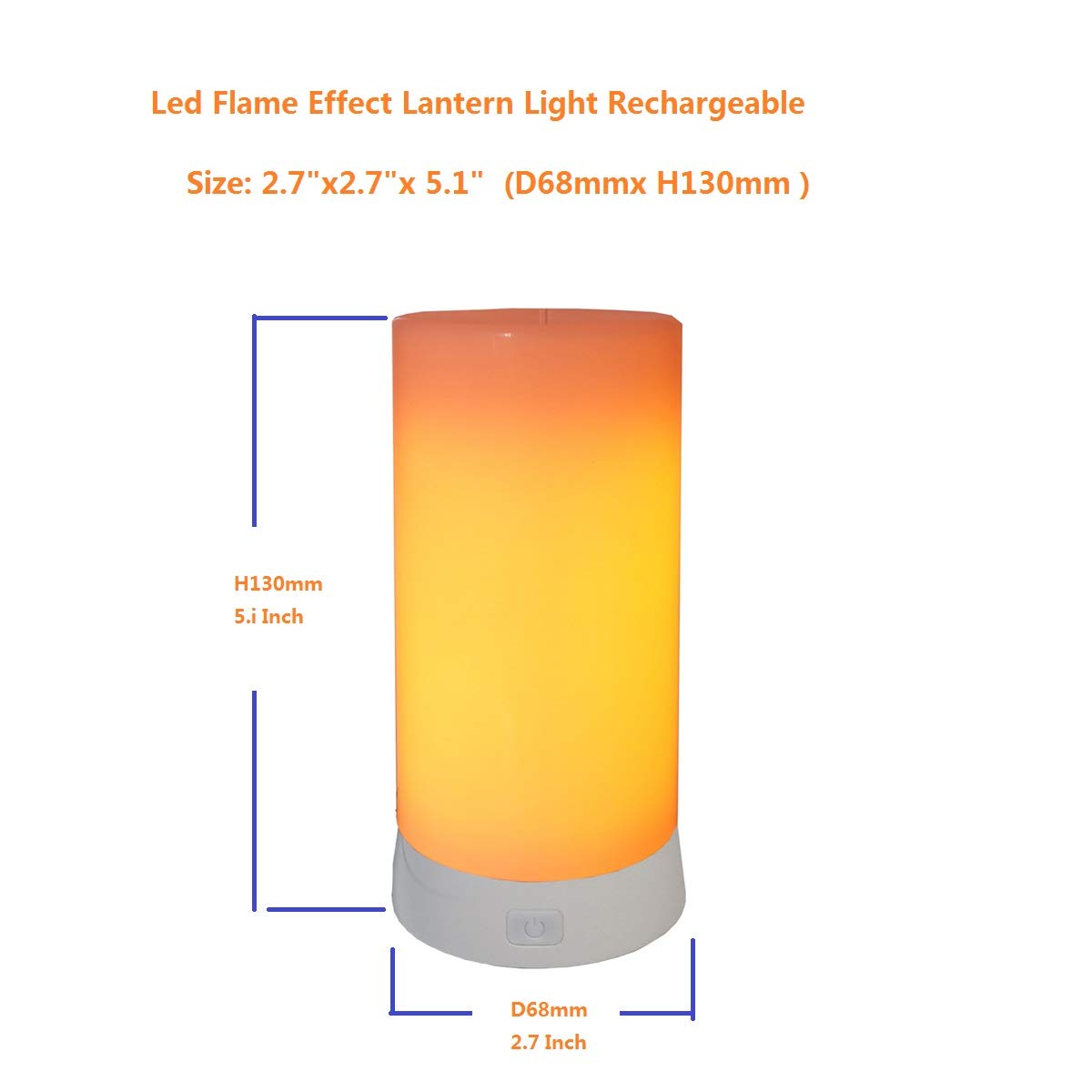 Led Flame Effect Light USB Rechargeable Flameless Candle 4 Modes Remoted Flameless for Halloween Christmas Party Bar Decor Birthday Gift