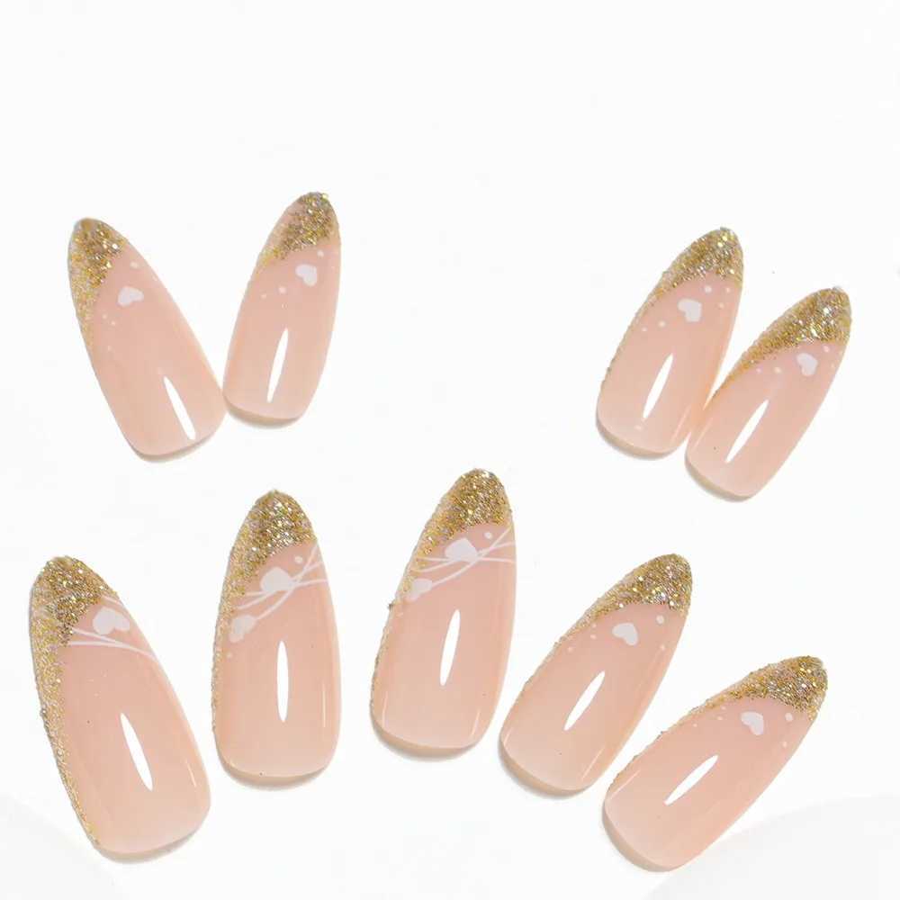 Waterproof Wearable Manicure Almond Fake Nails Pointed Head Full Cover False Nail Press on Nails GirlXJ241025