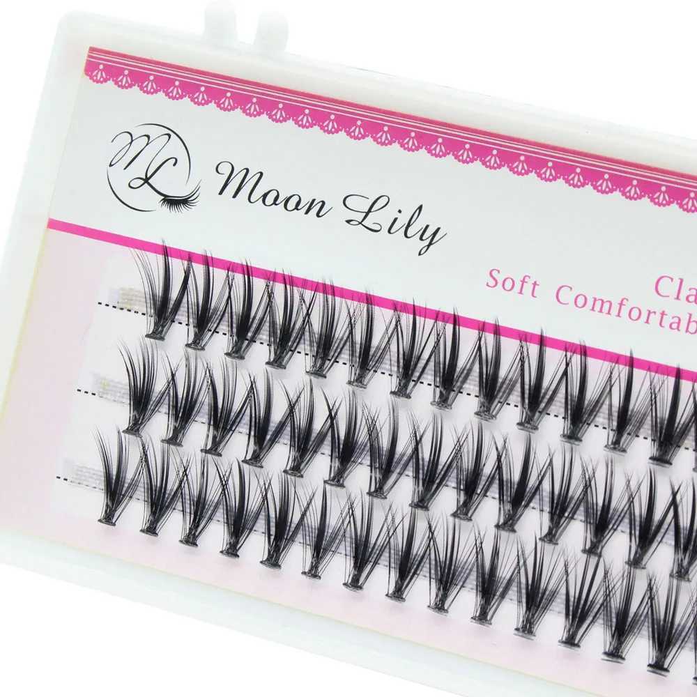 Moonlily 60 Bundle Silk Soft Mink Eyelash Extension Natural 3D Russian Volume Artificial Personal 20D Cluster Eyelash Makeup CiliaW241024