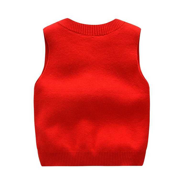 Autumn and winter clothing school boys and girls vests childrens waistcoats zippered knitted sleeveless sweaters boys and girls vests W241025
