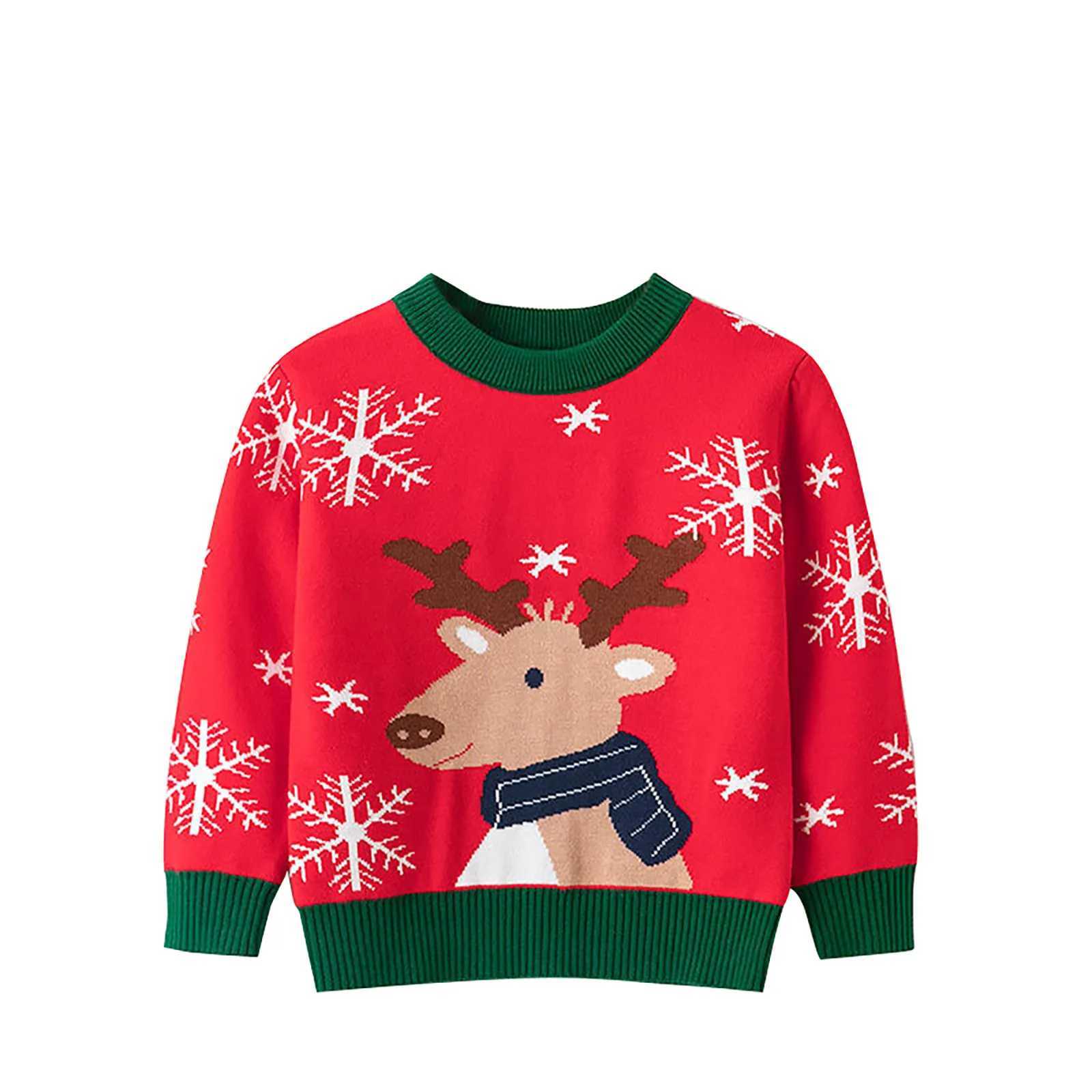 Children teenagers boys and girls Christmas cartoon knit printed sweater knit W241025