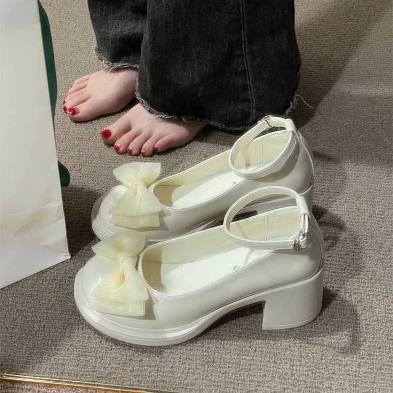 High Quality Womens Shoes Autumn Round Toe Platform Mary Jane Shoes Womens Shoes Comfortable Square Foot Pump Zapatos Mujer T241024