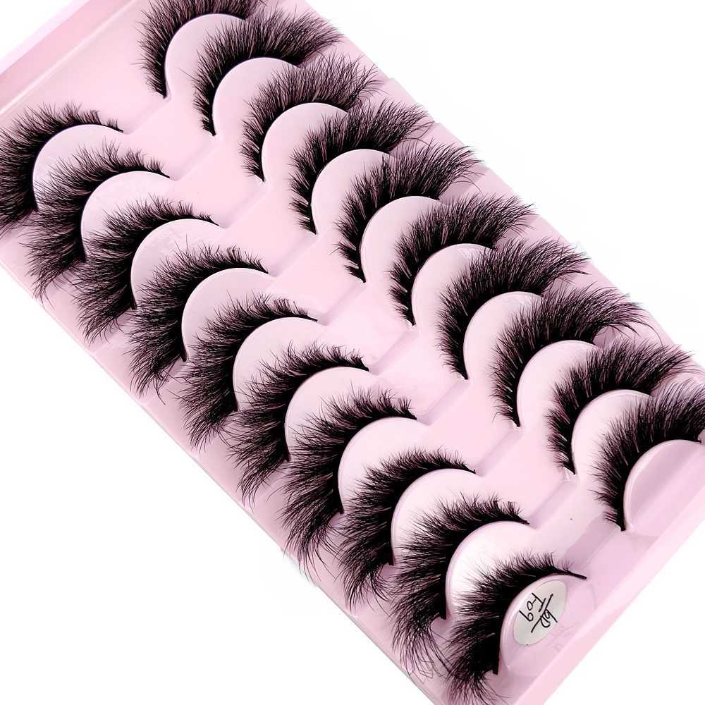 HBZGTLAD Cat Eyelash 3D Natural False Eyelash Fluffy Soft Cross 10 pairs Manga Eyelash Wispy Natural Eyelash Extension MakeupW241024