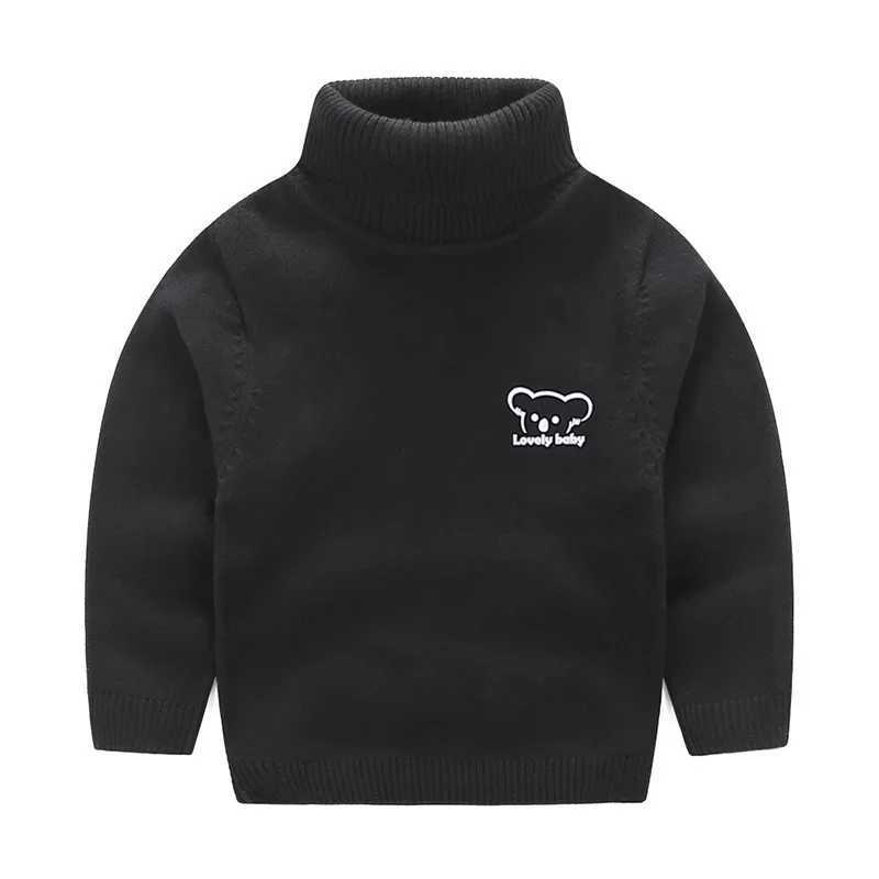 Autumn childrens knitted sweater pure cotton turtle neck underwear suitable for boys aged 1-12 W241025