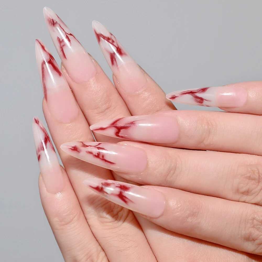 French Gel Nail Tips - 120Pcs French Tip Press On Nails Medium Coffin Ballet Almond Pre-applied Full Fake Nail Tips For ManicureXJ241025